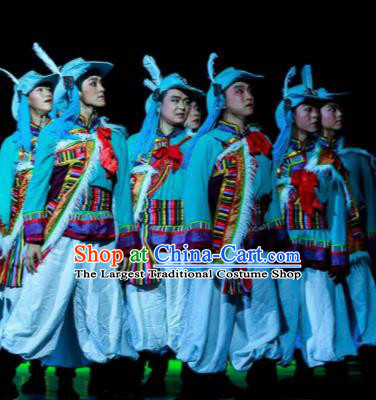 Walking Marriage Chinese Mosuo Nationality Dance Clothing Stage Performance Dance Costume for Men