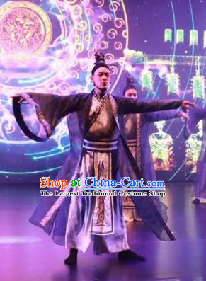 Meet Millennium Chinese Ancient Swordsman Dance Clothing Stage Performance Dance Costume for Men