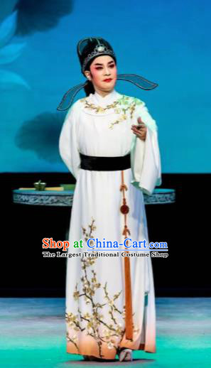 Phoenix Hairpin Chinese Peking Opera Niche White Clothing Stage Performance Dance Costume and Headpiece for Men