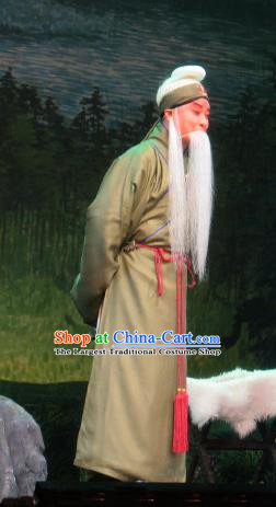 Su Wu In Desert Chinese Beijing Opera Shepherd Khaki Clothing Stage Performance Dance Costume and Headpiece for Men