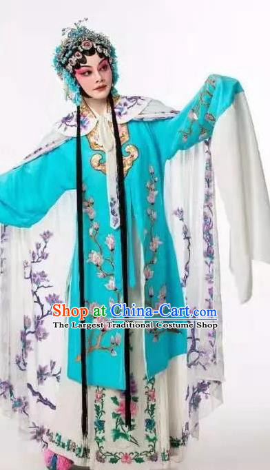 Fan Lihua Chinese Han Opera Diva Blue Dress Stage Performance Dance Costume and Headpiece for Women