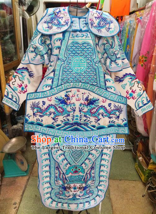 Chinese Traditional Beijing Opera Children Costume Peking Opera General White Clothing for Kids