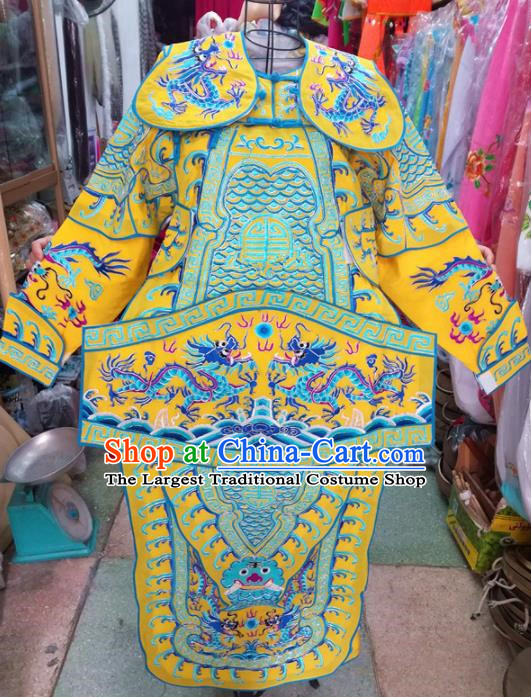 Chinese Traditional Beijing Opera Children Costume Peking Opera General Yellow Clothing for Kids