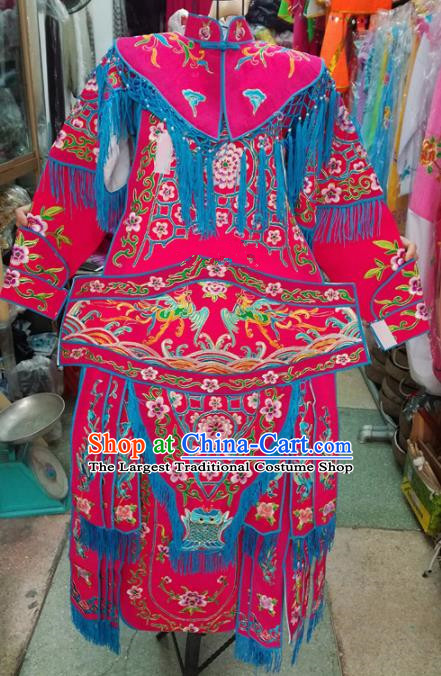 Chinese Traditional Beijing Opera Costume Peking Opera Female General Rosy Clothing for Kids