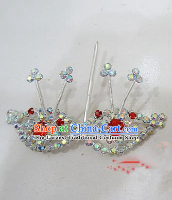 Chinese Traditional Beijing Opera Diva Hairpins Princess Crystal Hair Clip Hair Accessories for Adults