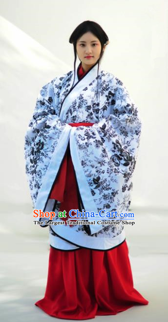 Chinese Ancient Nobility Lady Hanfu Dress Han Dynasty Princess Historical Costumes Complete Set