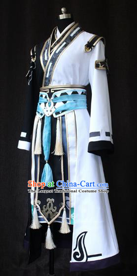 Chinese Ancient Cosplay Taoist Swordsman Costume Traditional Young Hero Clothing for Men