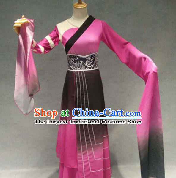 Traditional Chinese Classical Dance Costume China Stage Performance Dance Rosy Dress for Women