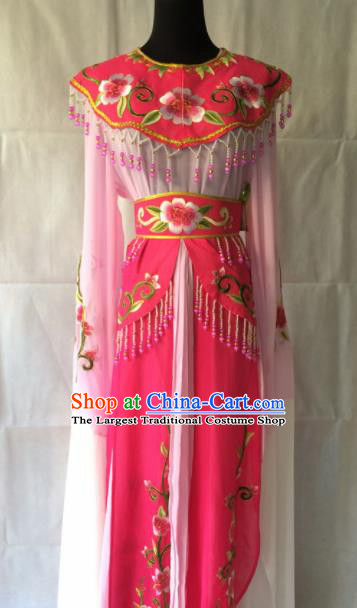 Traditional Chinese Beijing Opera Diva Peri Costume Ancient Princess Rosy Hanfu Dress for Women