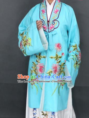 Traditional Chinese Beijing Opera Actress Costume Ancient Nobility Lady Blue Dress for Women