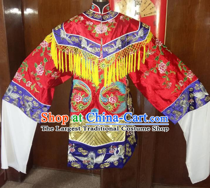 Traditional Chinese Beijing Opera Queen Costume Ancient Imperial Concubine Red Dress for Women