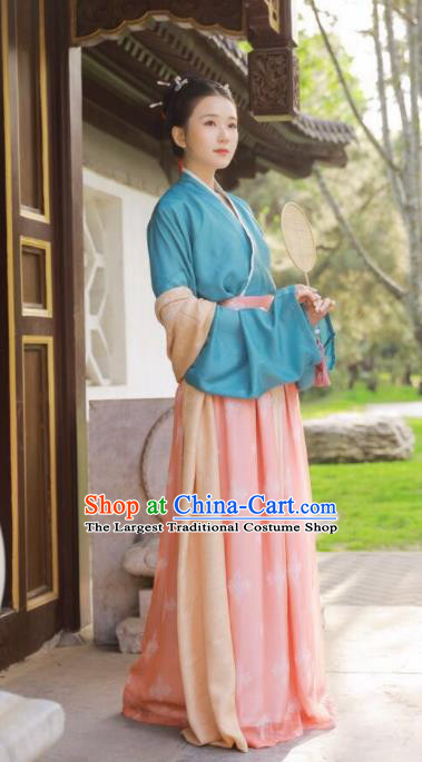 Traditional Chinese Song Dynasty Historical Costume Ancient Nobility Lady Hanfu Dress Complete Set for Women