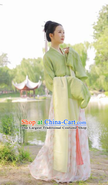 Chinese Traditional Song Dynasty Historical Costume Ancient Palace Princess Hanfu Dress for Women