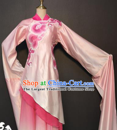 Asian Chinese Traditional Classical Dance Costume Umbrella Dance Pink Dress for Women