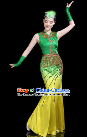 Chinese Traditional Ethnic Pavane Dance Costume Dai Nationality Peacock Dance Dress for Women