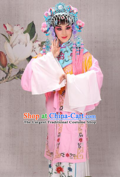 Professional Chinese Traditional Beijing Opera Costume Ancient Court Maid Pink Dress for Adults