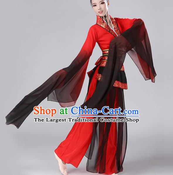 Chinese Traditional Stage Performance Costume Classical Dance Umbrella Dance Water Sleeve Dress for Women