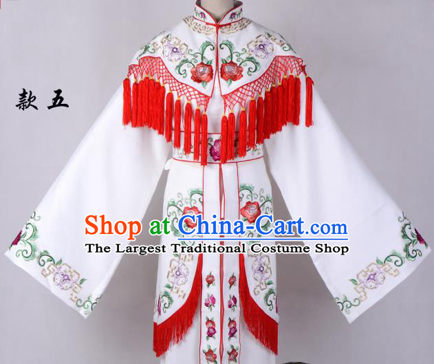 Professional Chinese Traditional Beijing Opera Costume Peri White Embroidered Dress for Adults