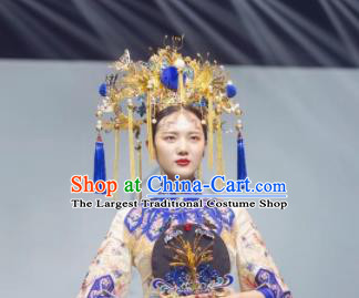 Top Grade Chinese Ancient Queen Phoenix Coronet Hairpins Traditional Hair Accessories Headdress for Women