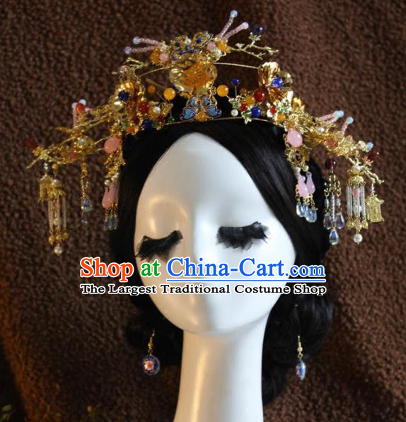 Top Grade Chinese Ancient Bride Wedding Phoenix Coronet Hairpins Traditional Hair Accessories Headdress for Women