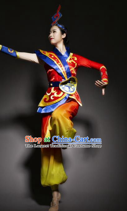 Chinese Traditional National Minority Dance Costume Ethnic Folk Dance Costume for Women