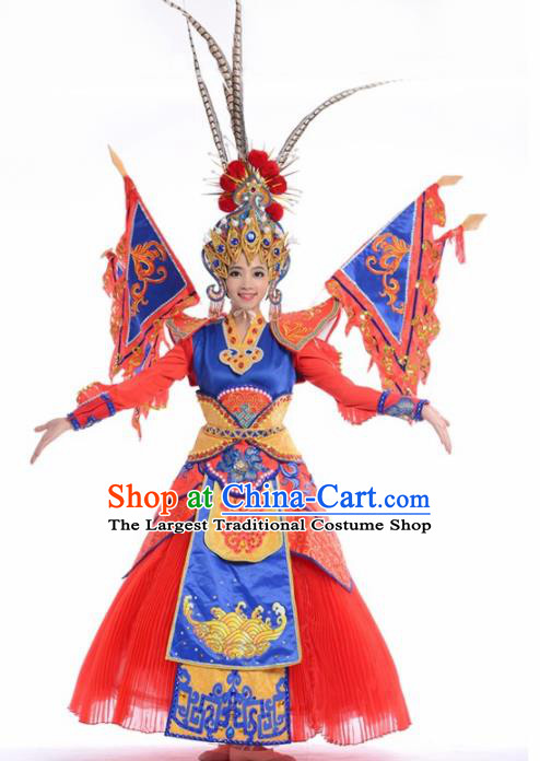 Chinese Traditional National Dance Clothing Classical Dance Beijing Opera Red Dress for Women