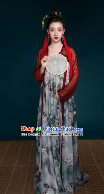 Chinese Traditional Tang Dynasty Palace Lady Historical Costume Ancient Peri Hanfu Dress for Women