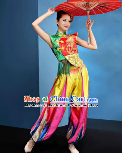 Traditional Chinese Spring Festival Folk Dance Clothing Yangko Dance Drum Dance Costume for Women