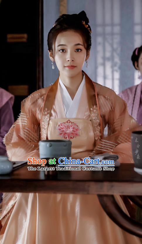 The Story Of MingLan Chinese Ancient Song Dynasty Nobility Lady RuLan Embroidered Historical Costume for Women