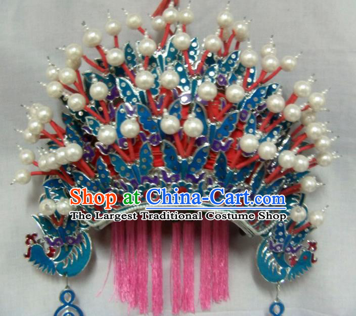 Chinese Traditional Beijing Opera Bride Phoenix Coronet Hair Accessories Ancient Female General Headwear for Women