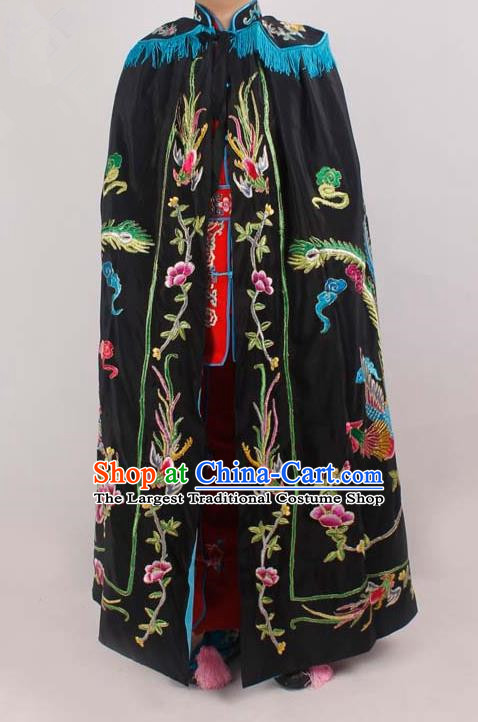 Chinese Traditional Beijing Opera Diva Embroidered Black Cloak Ancient Imperial Concubine Costume for Women