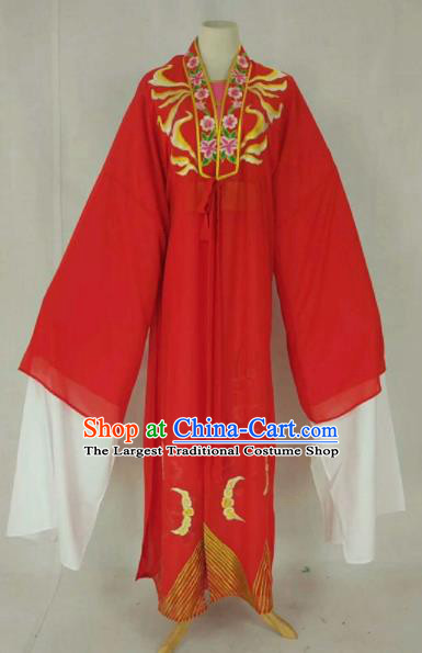 Chinese Traditional Beijing Opera Niche Red Cloak Ancient Scholar Embroidered Costume for Men