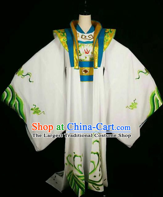 Chinese Traditional Beijing Opera Niche White Clothing Ancient Prince Embroidered Costume for Men