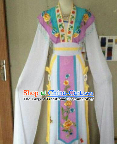 Chinese Traditional Peking Opera Artiste Costume Ancient Peri Embroidered Dress for Women