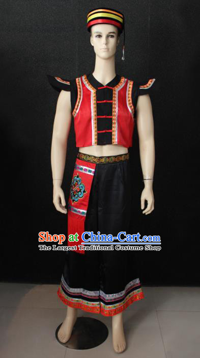 Chinese Traditional Ethnic Folk Dance Costume Zhuang Nationality Festival Clothing for Men