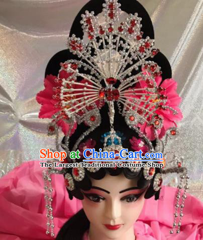 Chinese Traditional Beijing Opera Diva Wigs and Phoenix Hairpins Peking Opera Princess Hair Accessories for Women