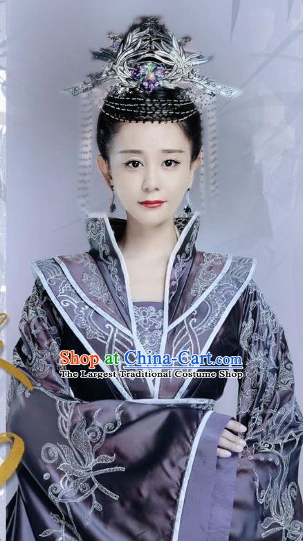 Chinese Drama Queen Dugu Northern Zhou Dynasty Empress Hanfu Dress Ancient Historical Costume and Headpiece for Women