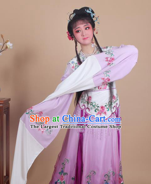 Chinese Traditional Huangmei Opera Nobility Lady Embroidered Purple Dress Beijing Opera Hua Dan Costume for Women