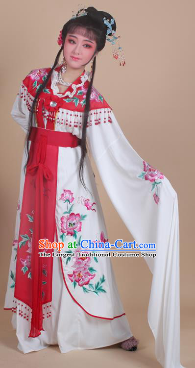 Chinese Traditional Shaoxing Opera Nobility Lady Embroidered Red Dress Beijing Opera Hua Dan Costume for Women