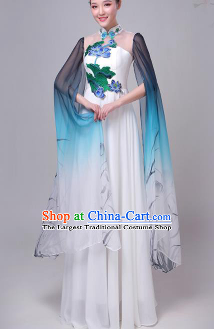 Chinese Traditional Lotus Dance Costume Classical Dance Group Dance Chorus Dress for Women