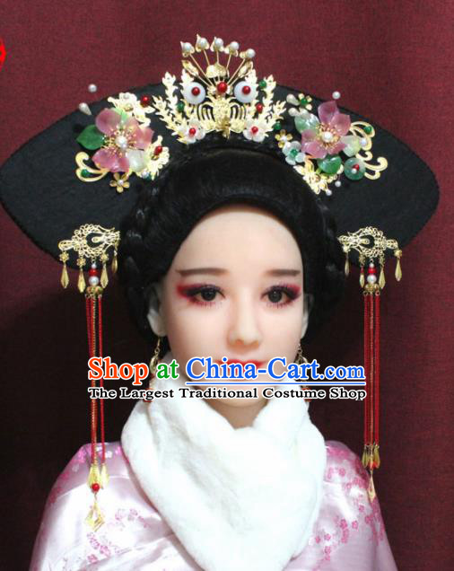 Chinese Ancient Imperial Consort Headwear Traditional Qing Dynasty Manchu Queen Hair Accessories for Women