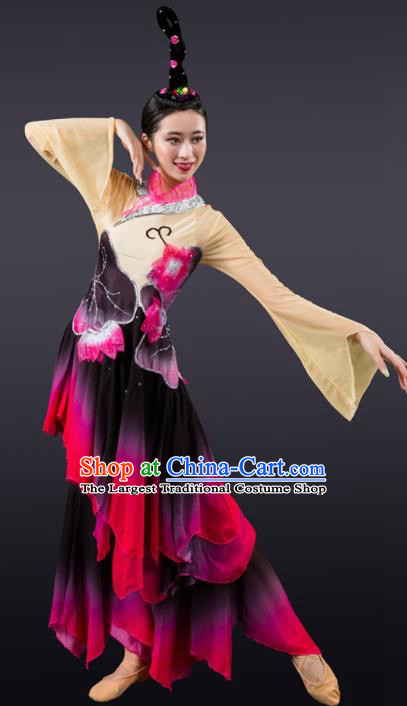 Chinese Classical Dance Umbrella Dance Costume Traditional Stage Performance Dress for Women