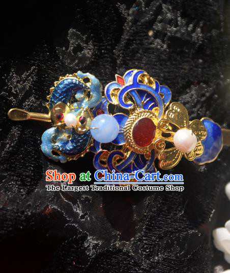 Traditional Chinese Handmade Queen Cloisonne Agate Hairpins Ancient Imperial Empress Hair Accessories for Women