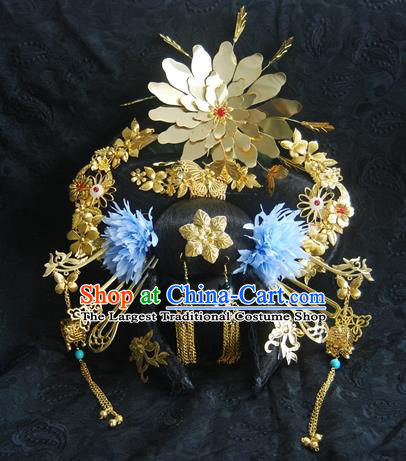 Traditional Chinese Handmade Tang Dynasty Imperial Consort Phoenix Coronet Hairpins Ancient Empress Hair Accessories for Women