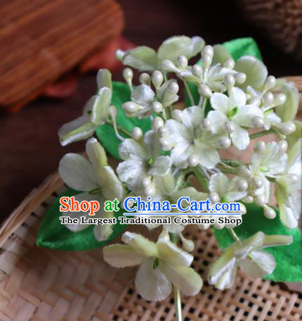 Chinese Handmade Green Velvet Flowers Hairpins Ancient Palace Headwear for Women