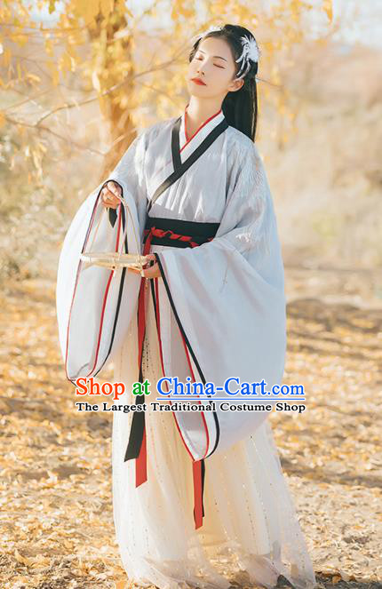 Chinese Traditional Ancient Princess Hanfu Dress Jin Dynasty Imperial Consort Embroidered Historical Costume for Women