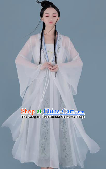 Chinese Ancient Swordswoman Peri Hanfu Dress Traditional Song Dynasty Court Lady Historical Costume for Women