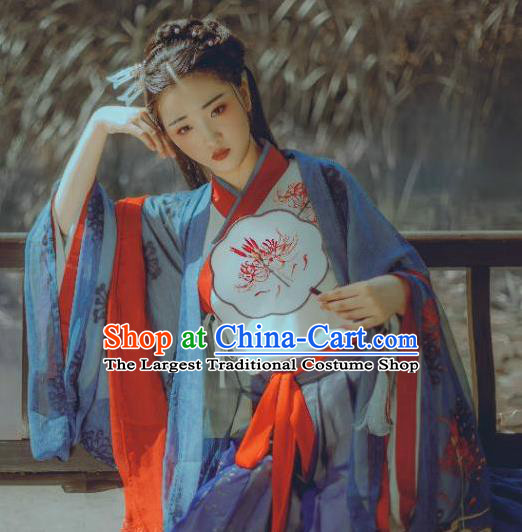 Chinese Traditional Jin Dynasty Palace Lady Historical Costume Ancient Princess Hanfu Dress for Women