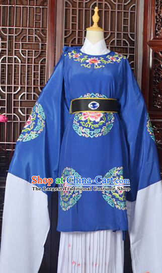 Handmade Chinese Beijing Opera Old Women Royalblue Costume Peking Opera Actress Embroidered Dress for Women