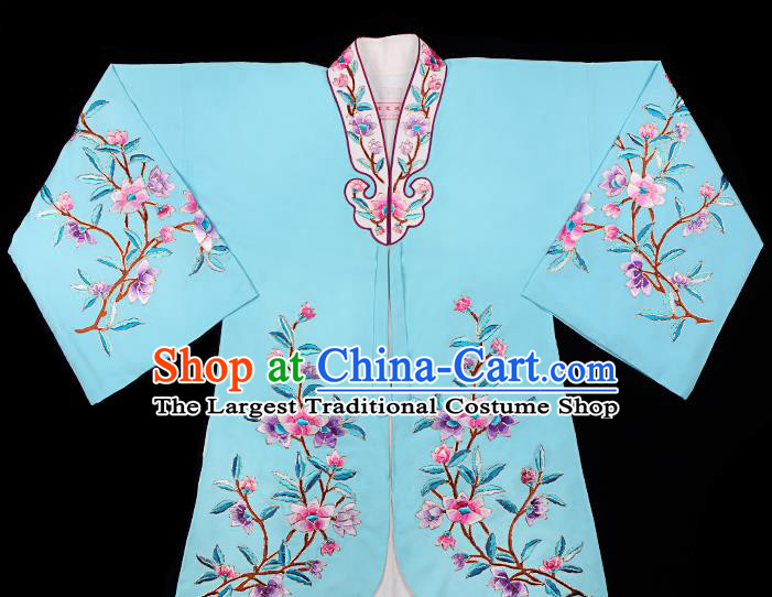 Handmade Chinese Beijing Opera Embroidered Blue Blouse Traditional Peking Opera Diva Costume for Women